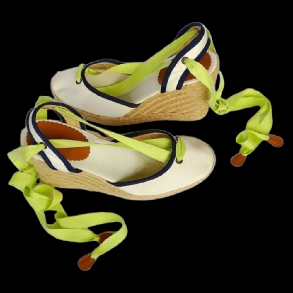 J Crew Lace Up Espadrille Wedges